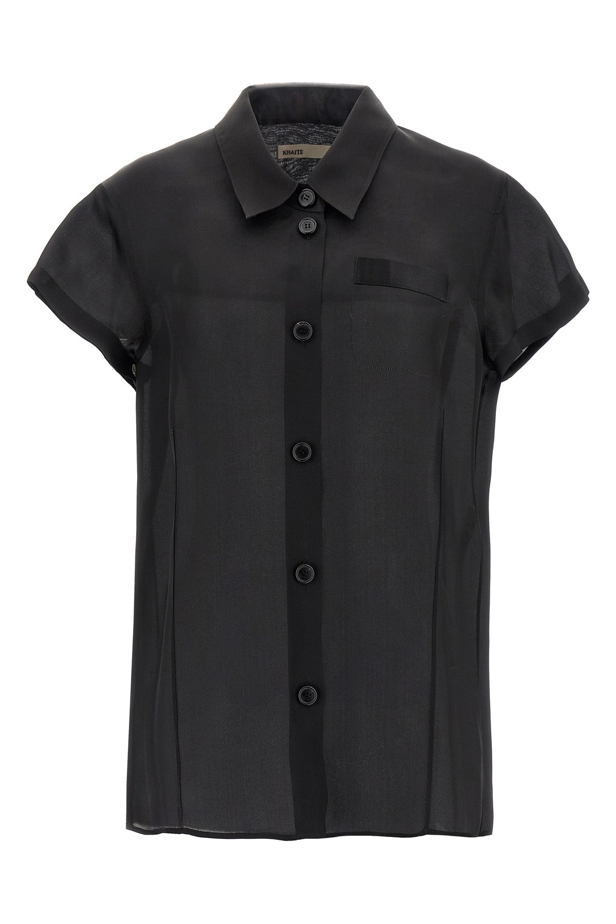 keefe semi-transparent silk organza shirt