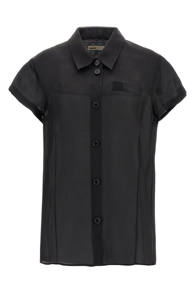 keefe semi-transparent silk organza shirt