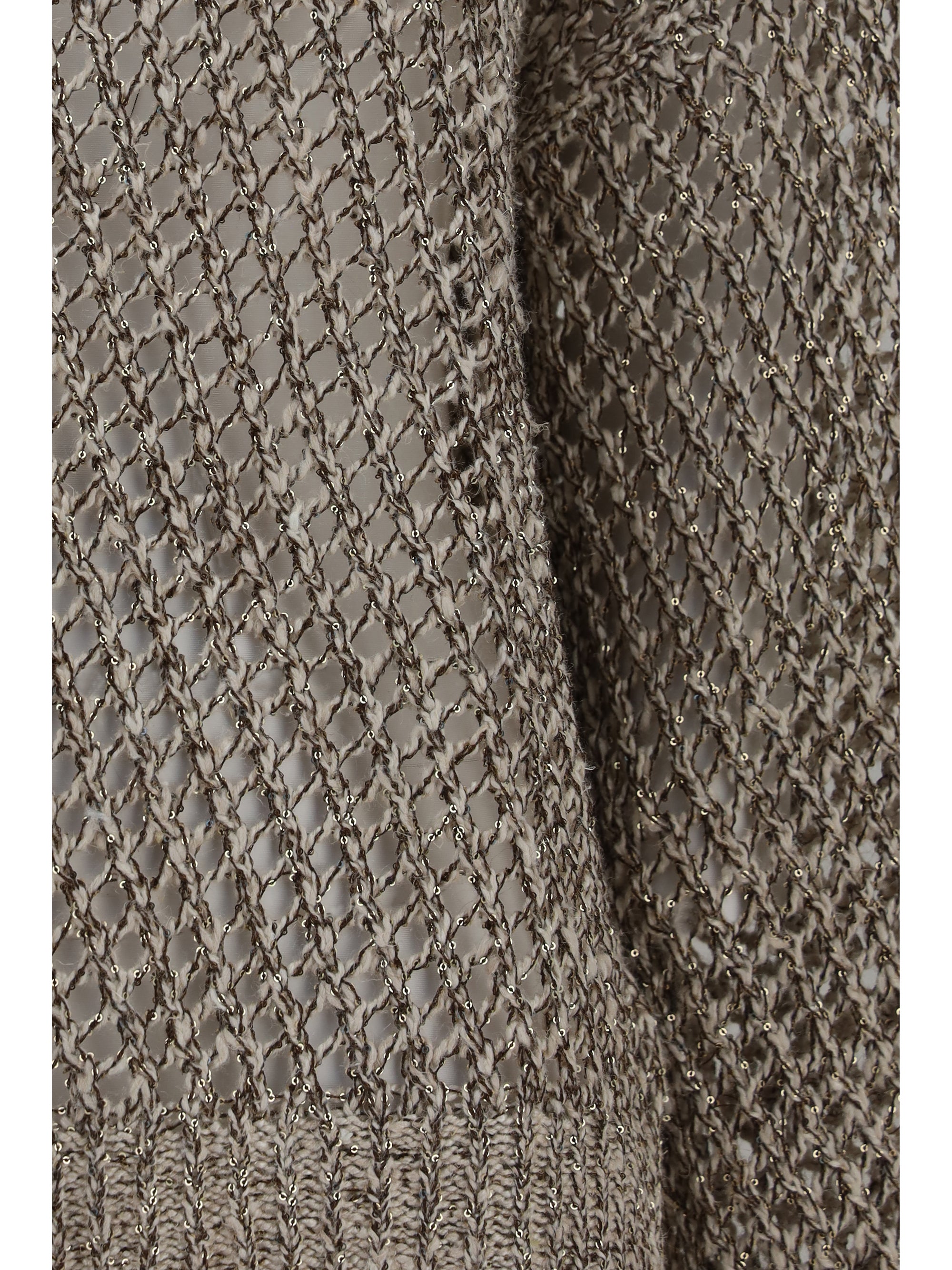 dazzling chiné silk and linen open-knit sweater