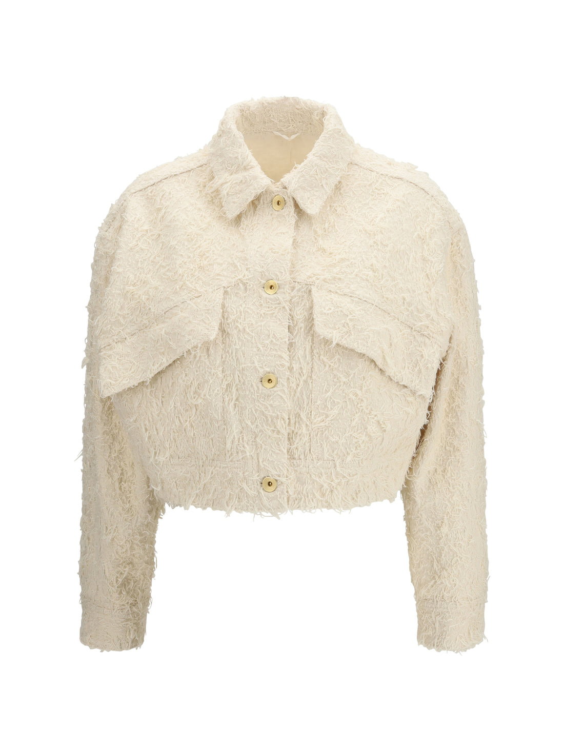 BRUNELLO CUCINELLI 40 fuzzy dyed denim outerwear jacket with monili