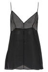talsie semi-transparent pure silk organza top
