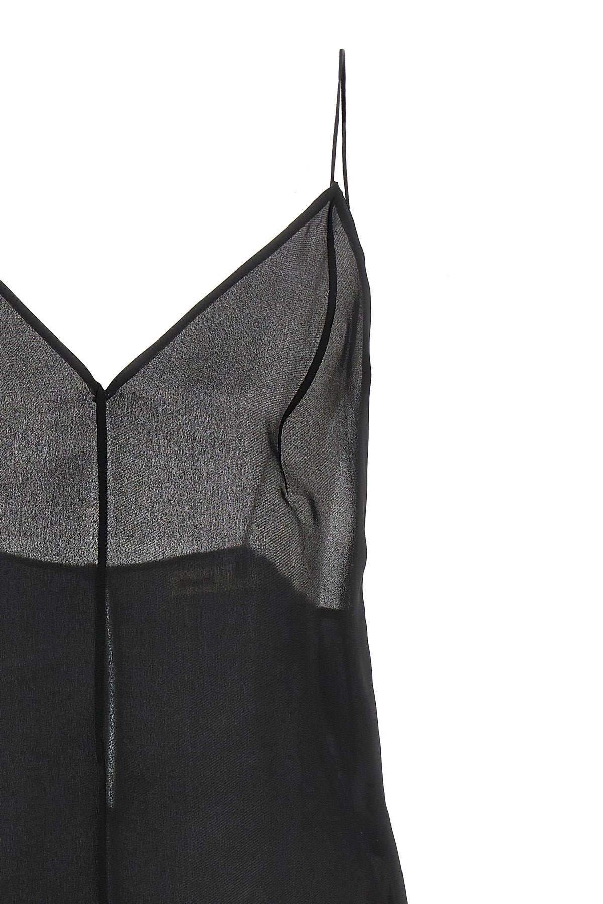 talsie semi-transparent pure silk organza top