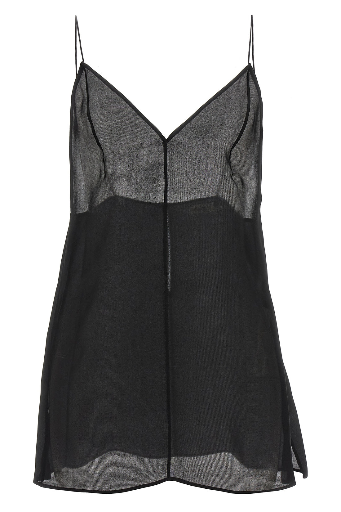 KHAITE S talsie semi-transparent pure silk organza top