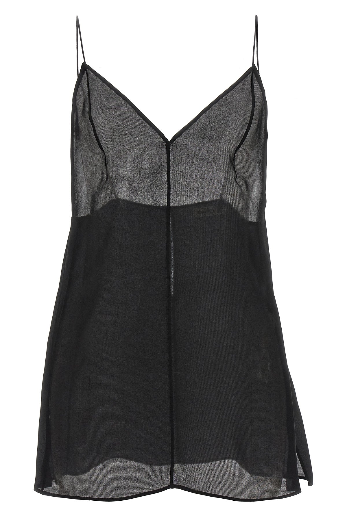 talsie semi-transparent pure silk organza top