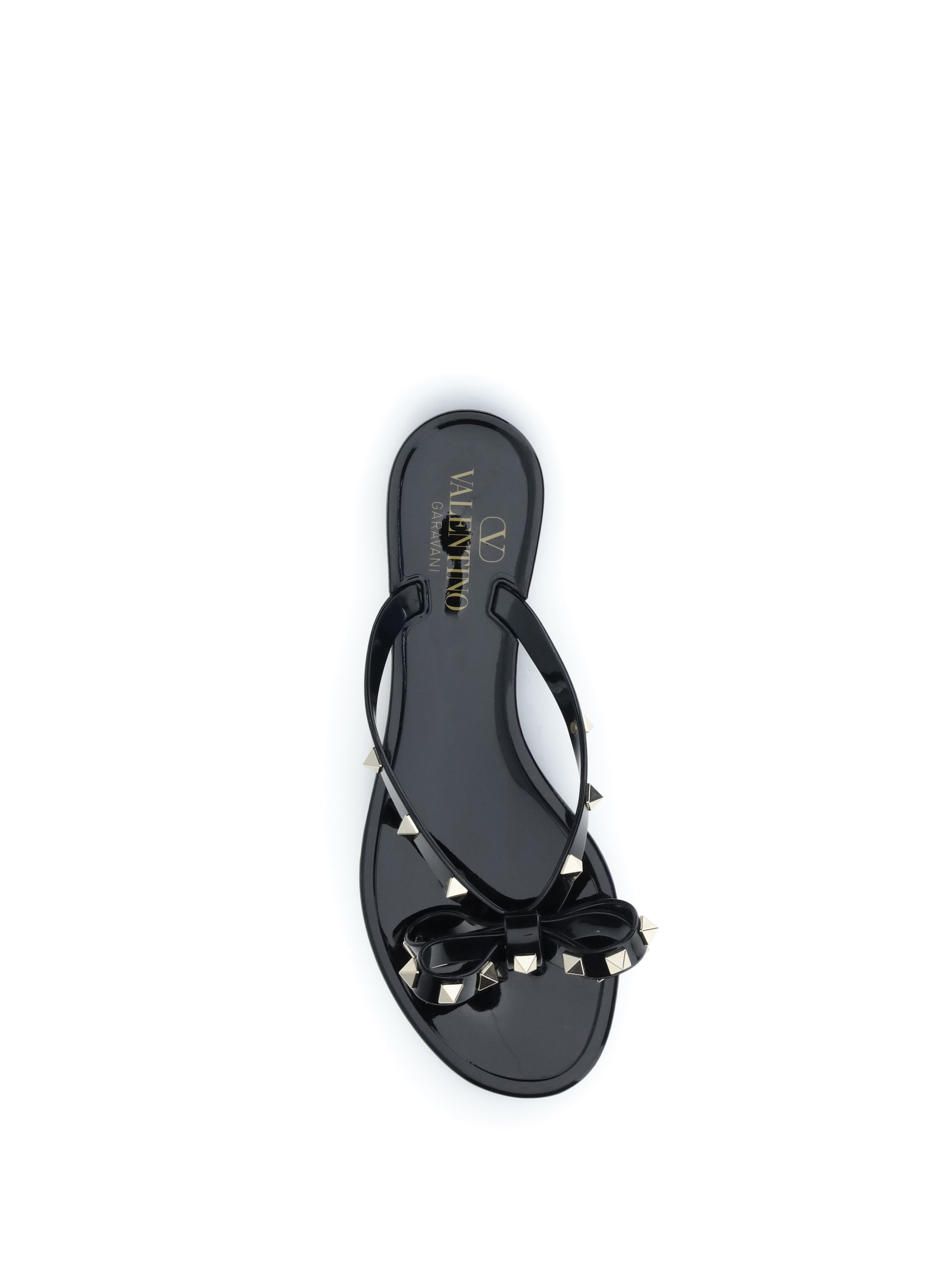 rockstud flip-flop sandals in pvc