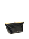 large ganache biker leather clutch