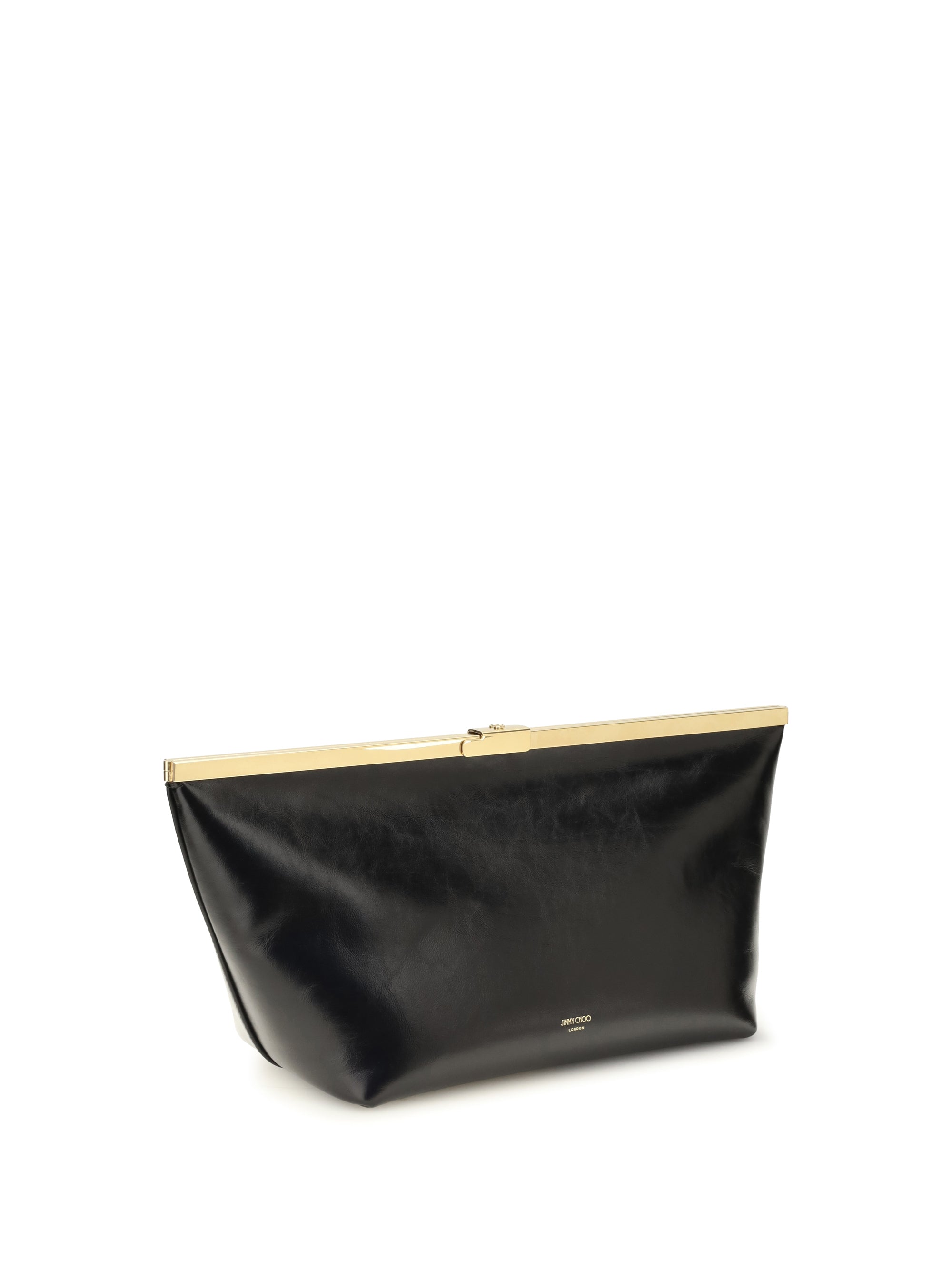 large ganache biker leather clutch