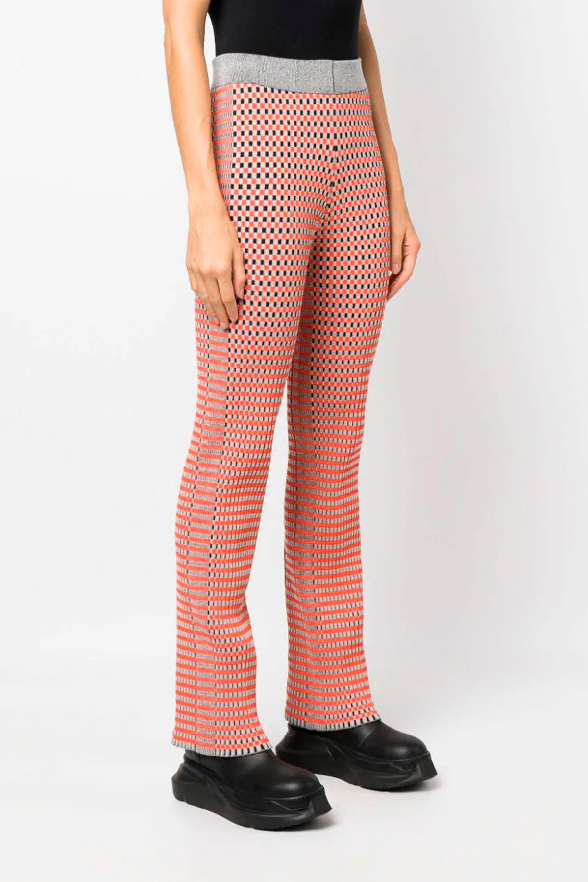 pantalone in misto cotone jacquard fantasia