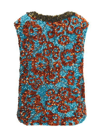 DRIES VAN NOTEN 38 sequined top