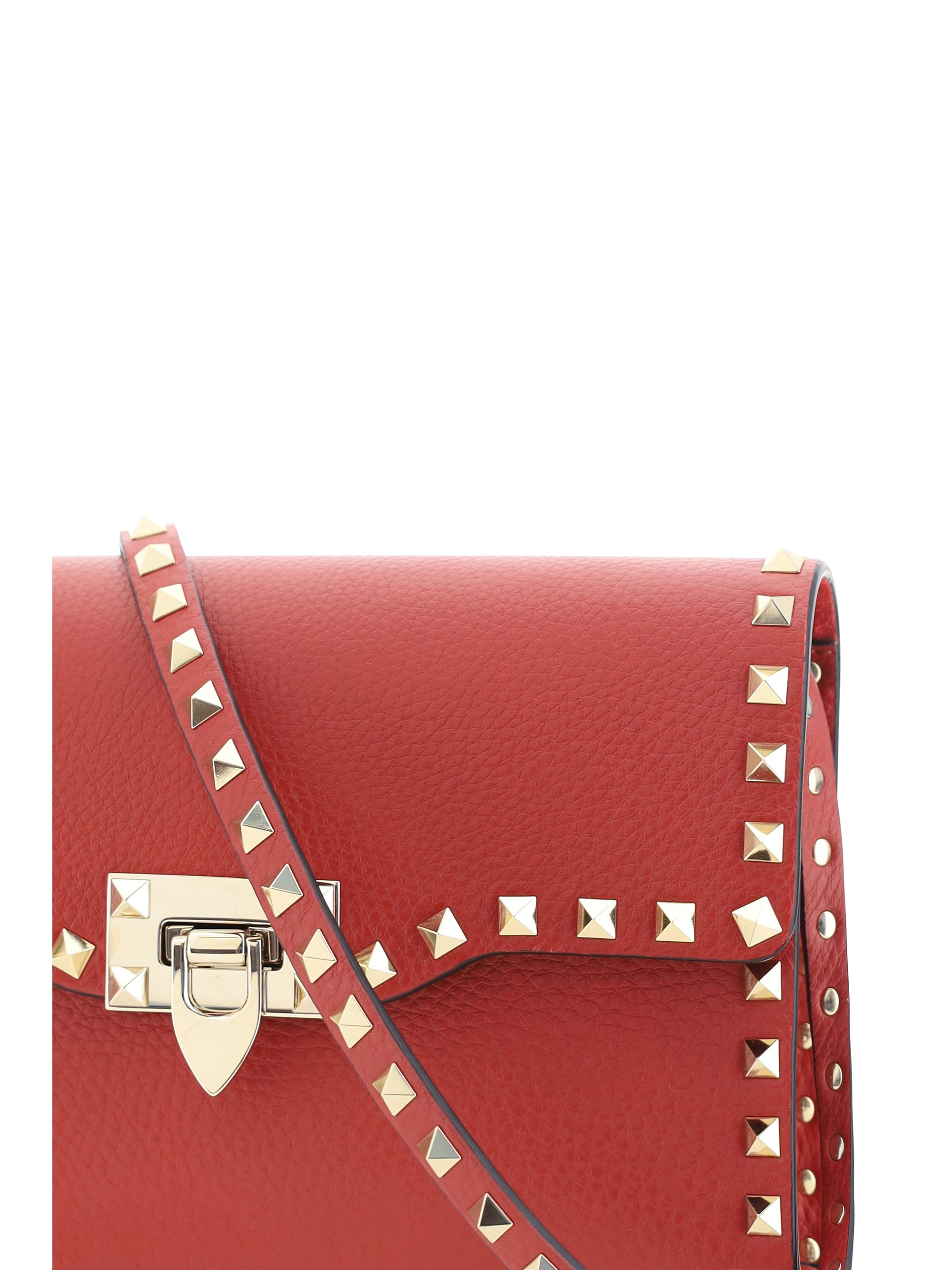 small rockstud grained calfskin shoulder bag