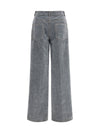 wide leg jeans in flocked denim