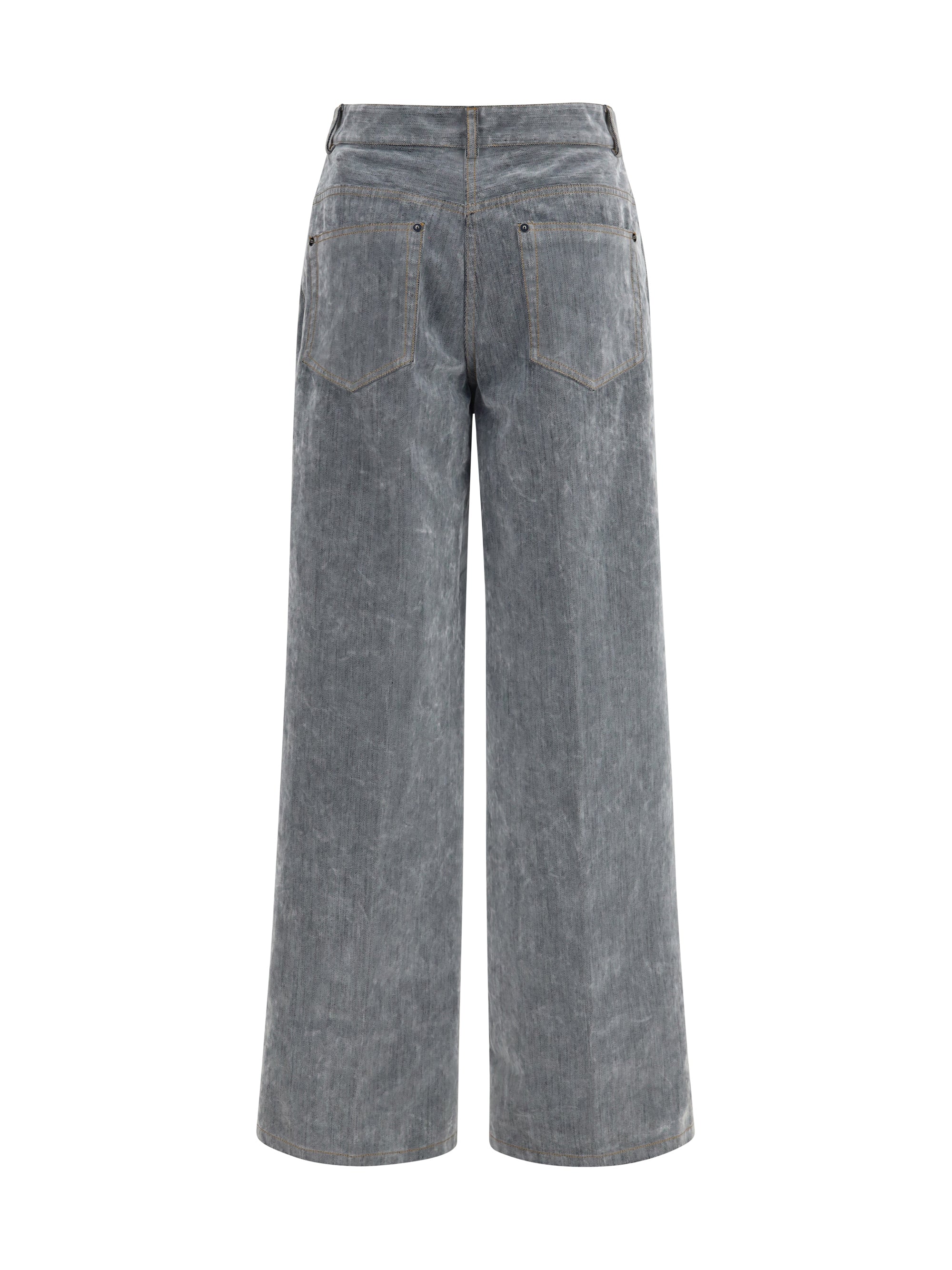wide leg jeans in flocked denim