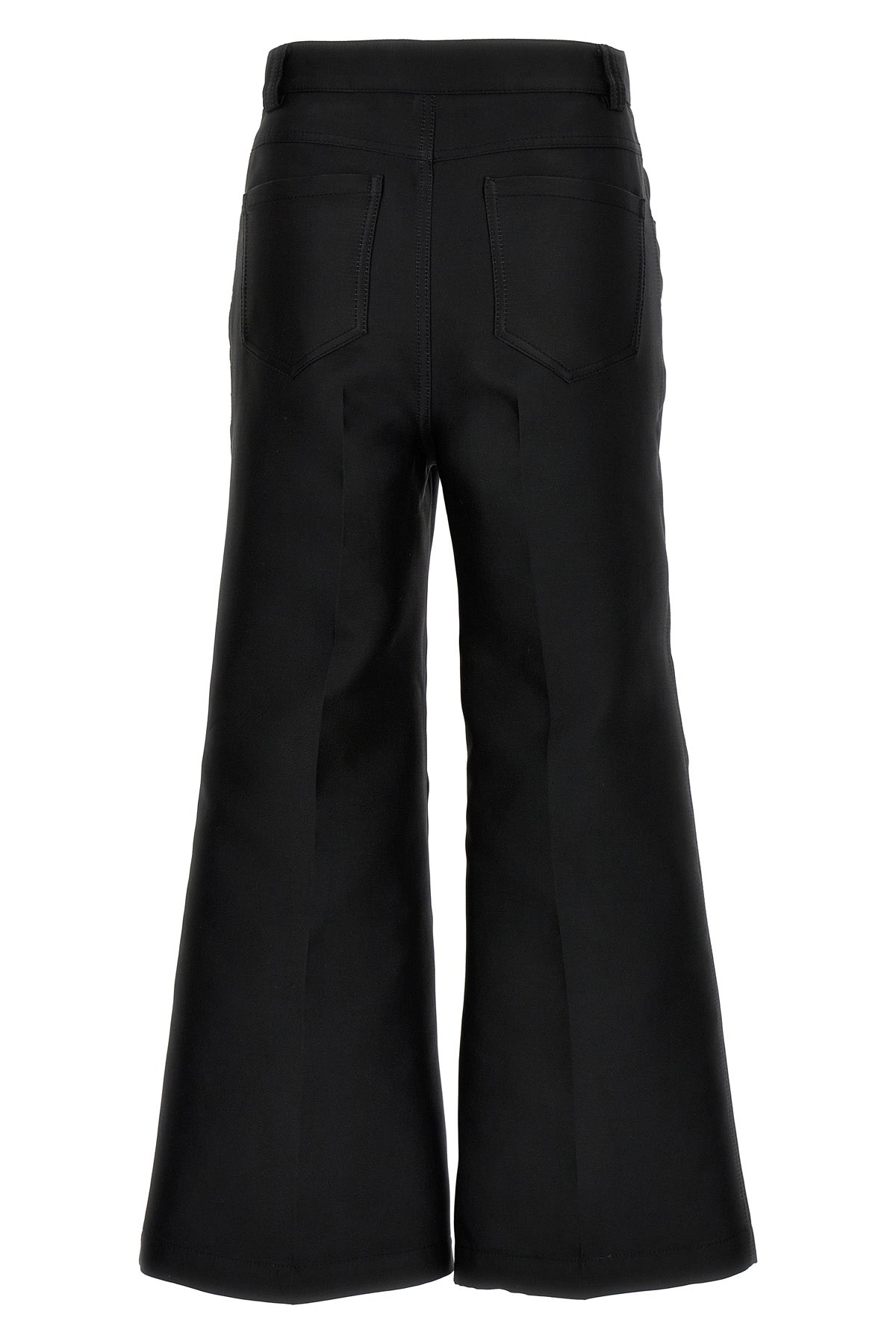 cropped silk blend pants