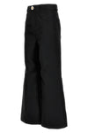 cropped silk blend pants