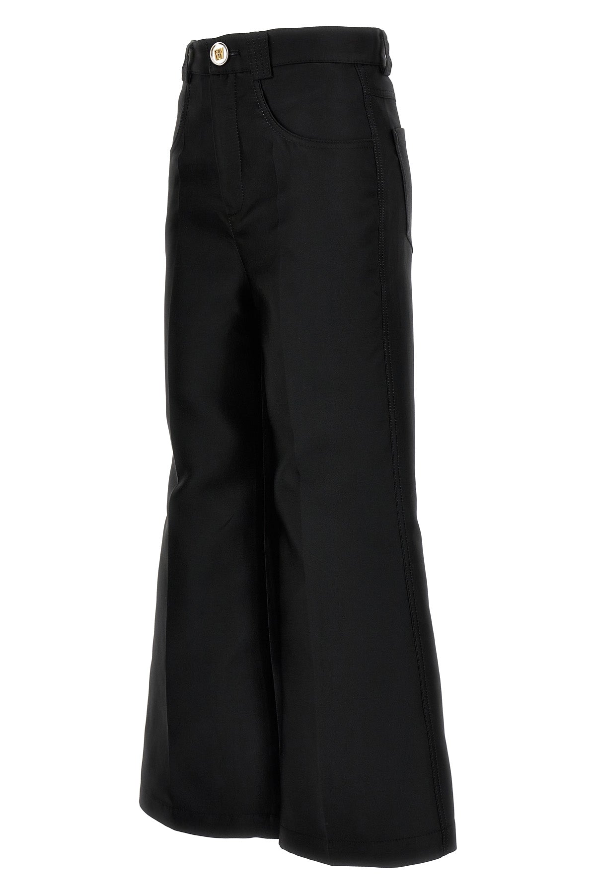 cropped silk blend pants