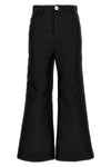 cropped silk blend pants