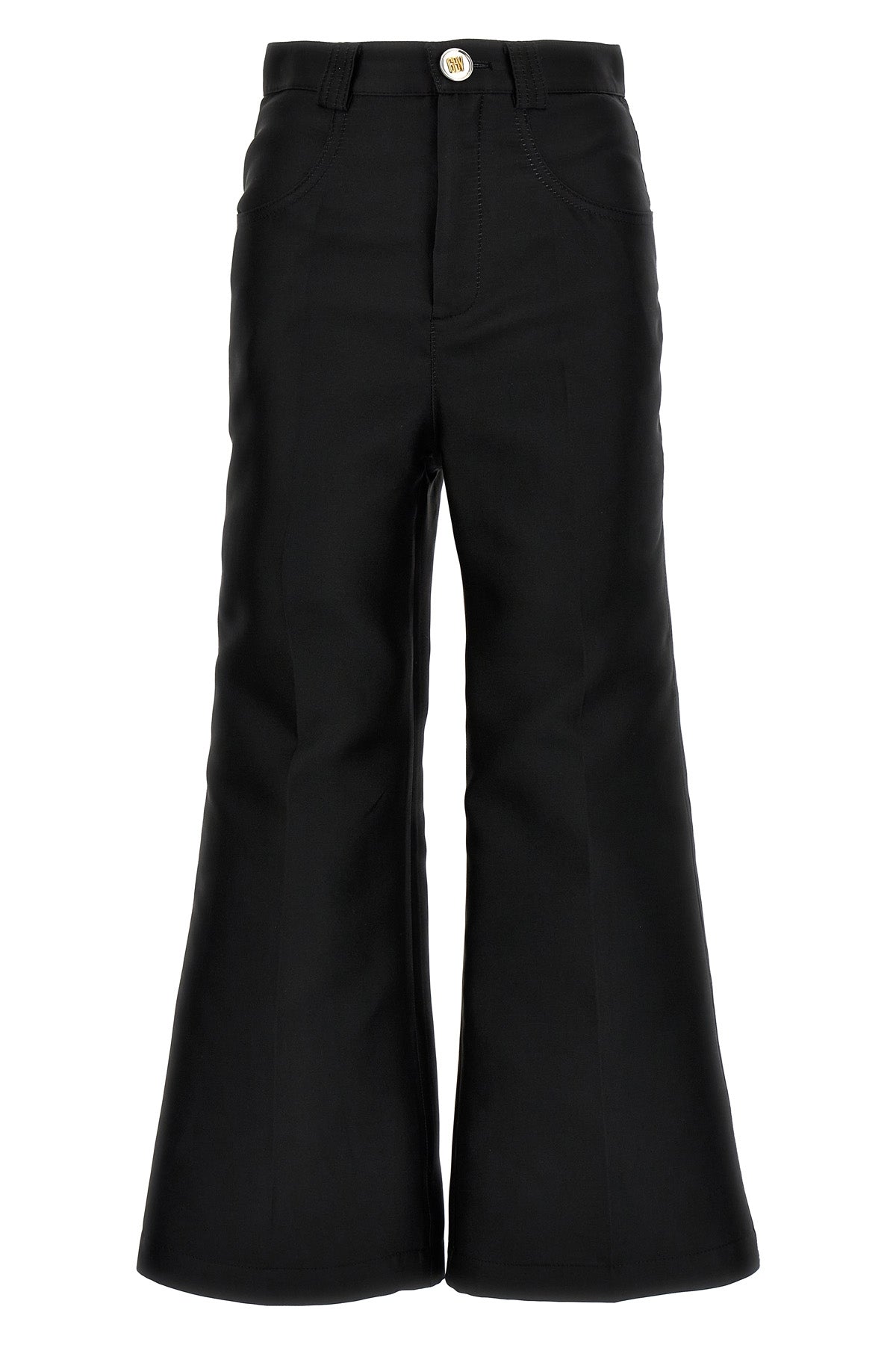 cropped silk blend pants