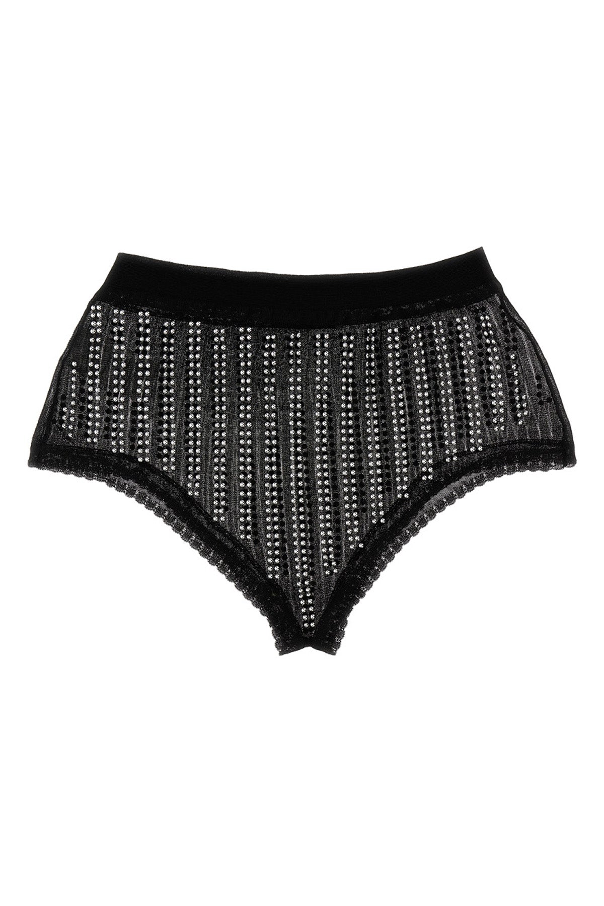 briefs in a transparent fabric withll-over studs