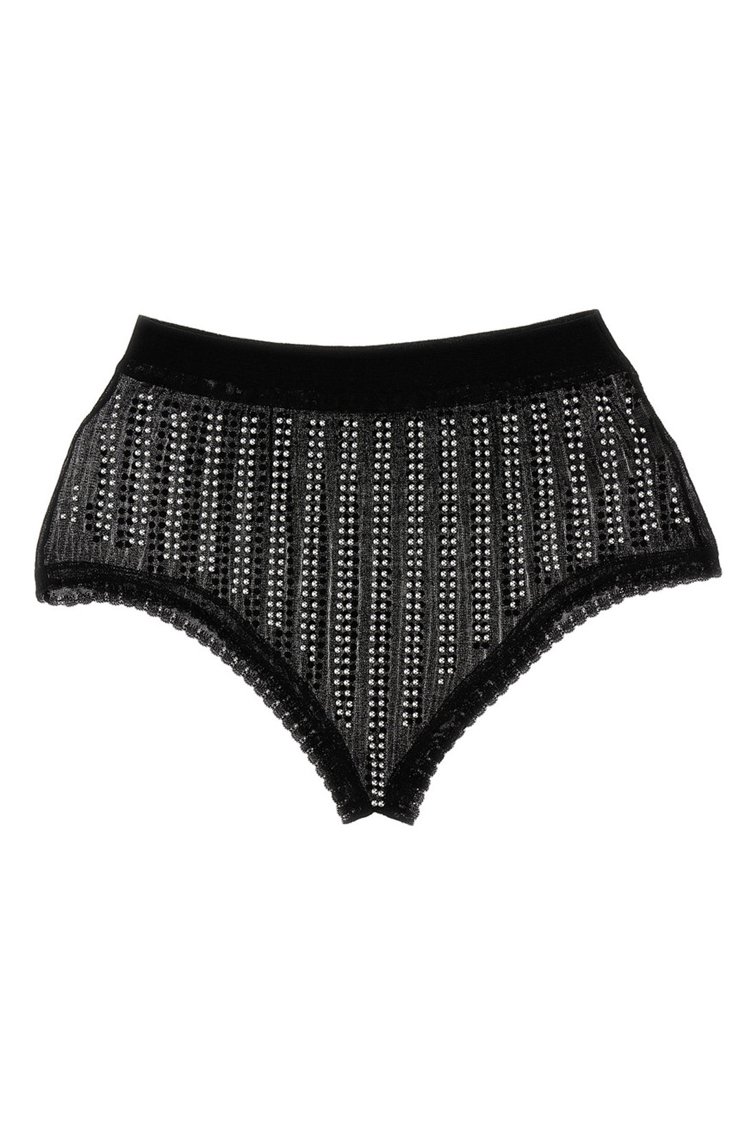 RABANNE M briefs in a transparent fabric withll-over studs