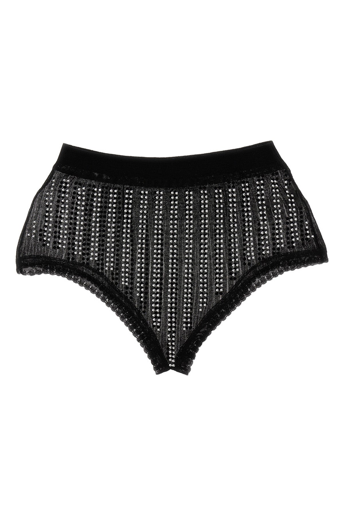 briefs in a transparent fabric withll-over studs