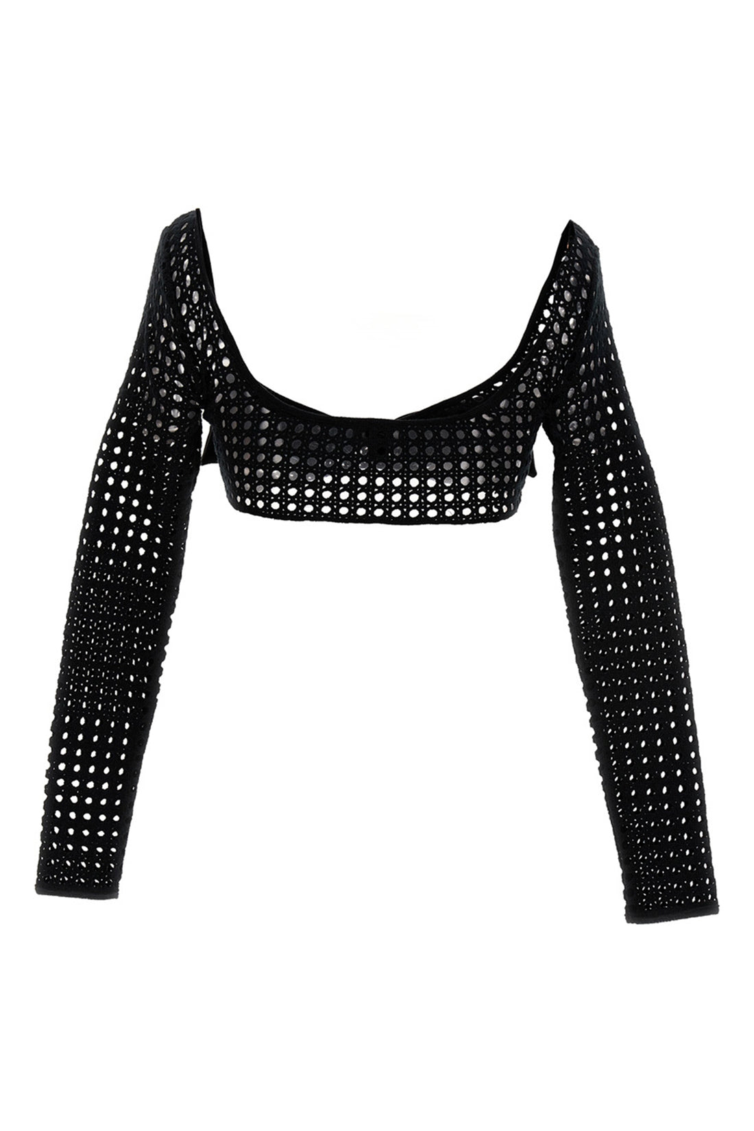 GIAMBATTISTA VALLI 42 macramé fabric cropped top