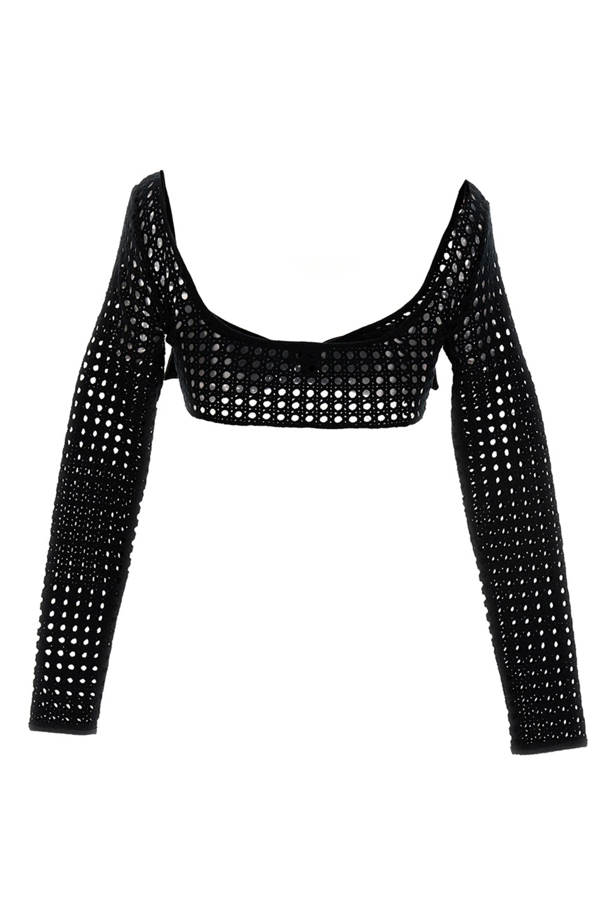macramé fabric cropped top