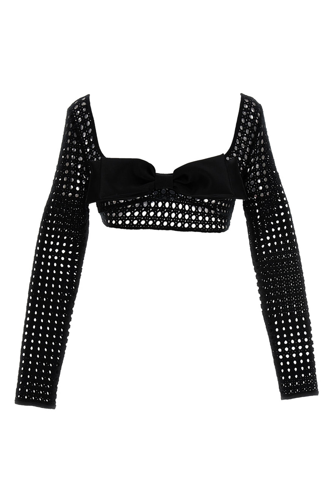 GIAMBATTISTA VALLI 42 macramé fabric cropped top