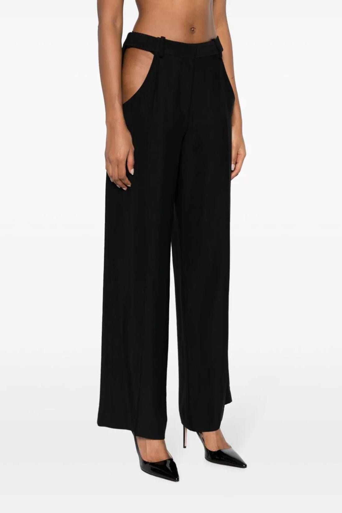 MUGLER 40 cut-out wool blend pants