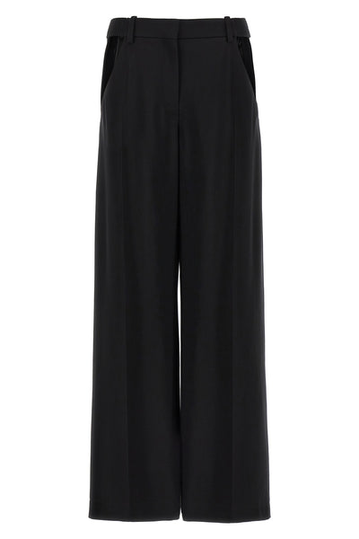 cut-out wool blend pants