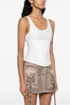 corseted tank top in stretch fabric