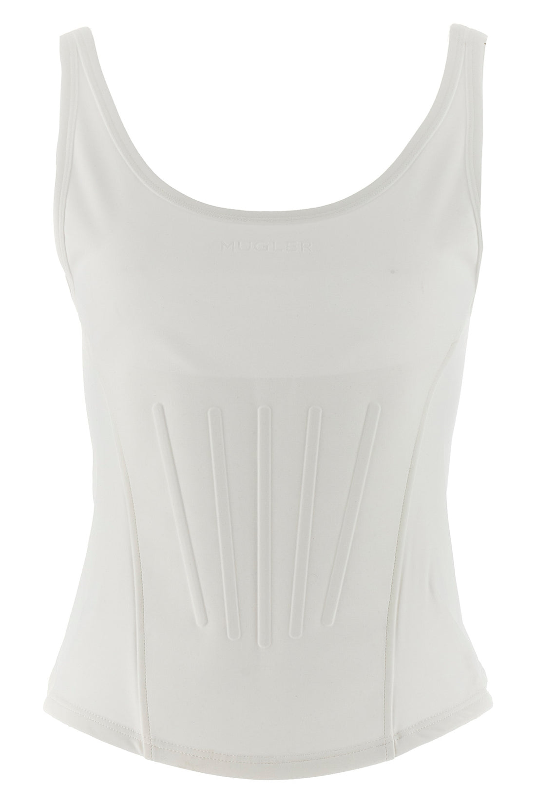 MUGLER 36 corseted tank top in stretch fabric
