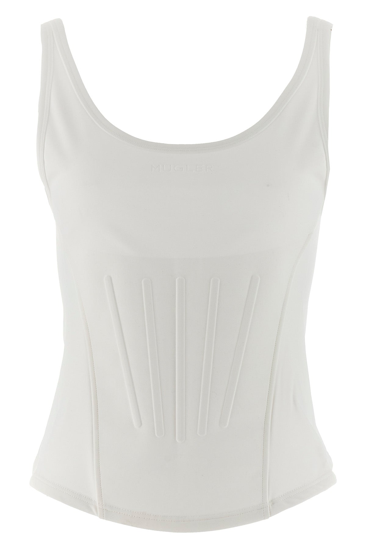 corseted tank top in stretch fabric
