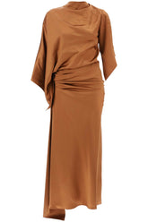 cusco silk draped midi dress