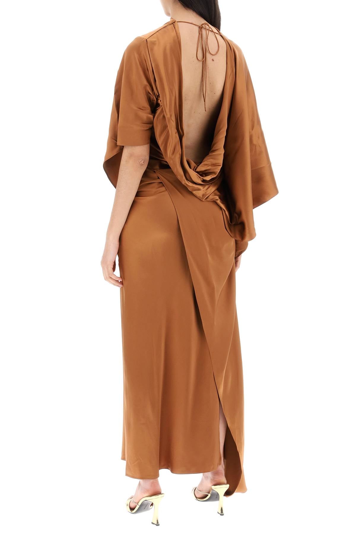 cusco silk draped midi dress