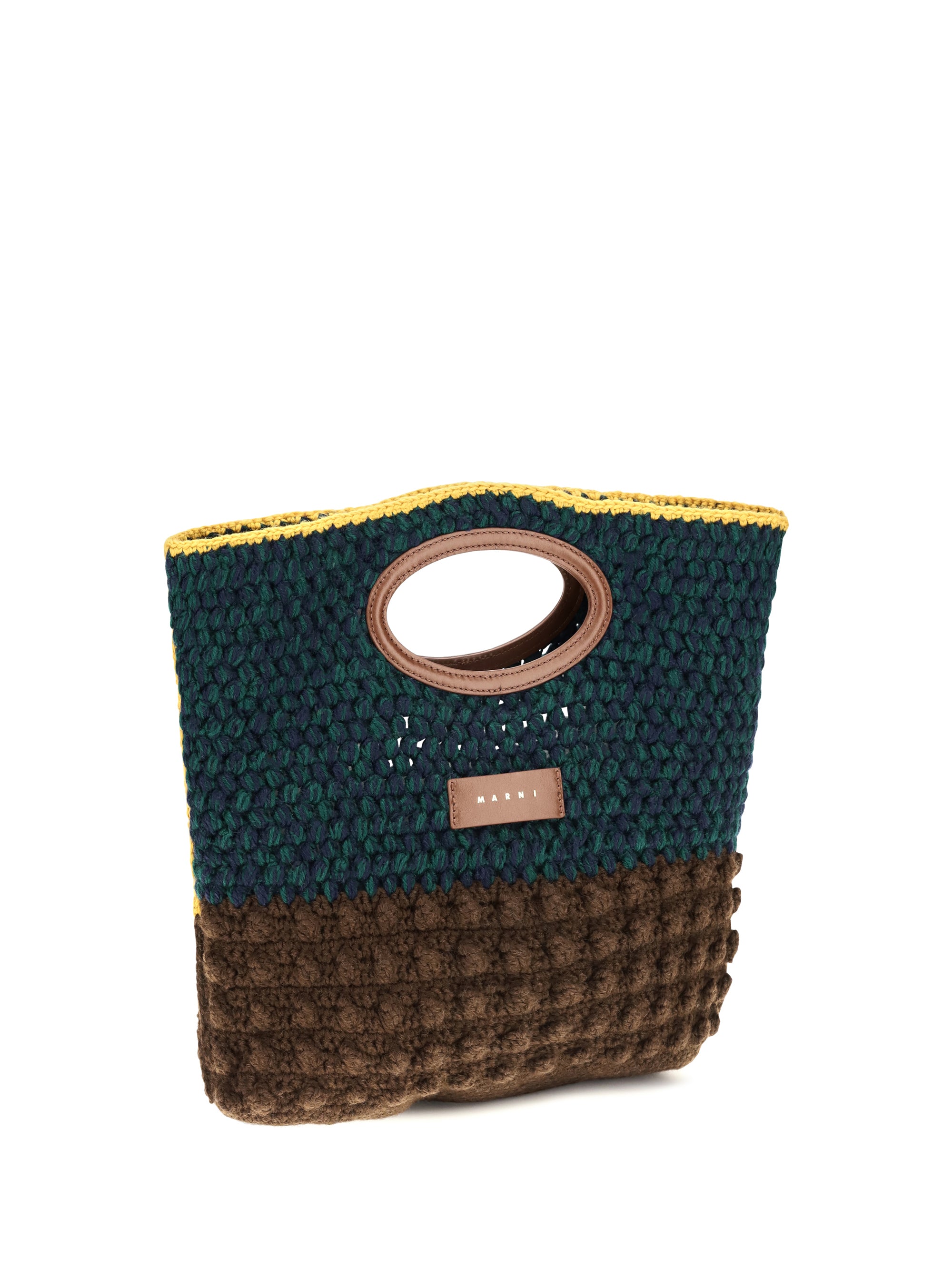 knotty crochet wool handbag