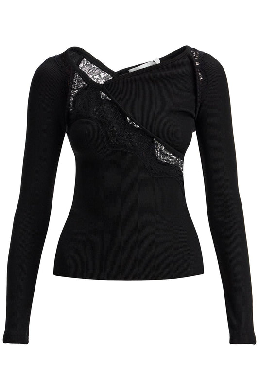 long-sleeved top with lace