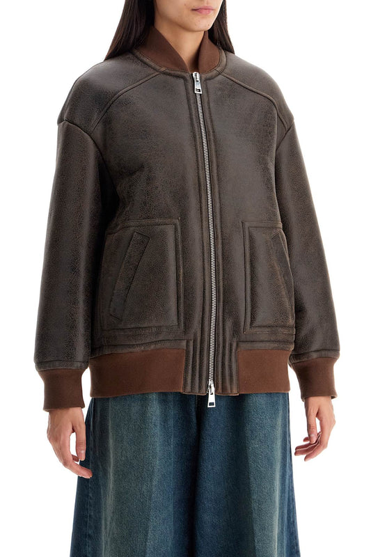 shearling bomber jacket