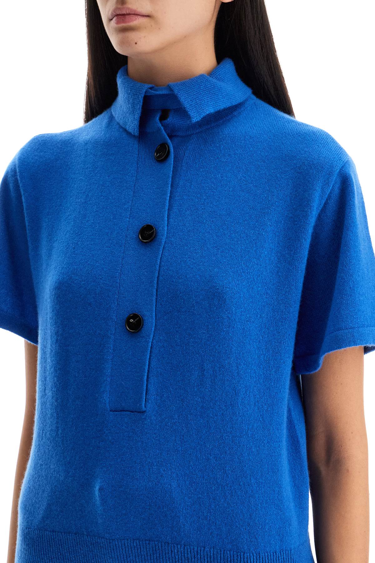 short-sleeved cashmere pullover