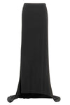 asymmetric long skirt in a stretch fabric