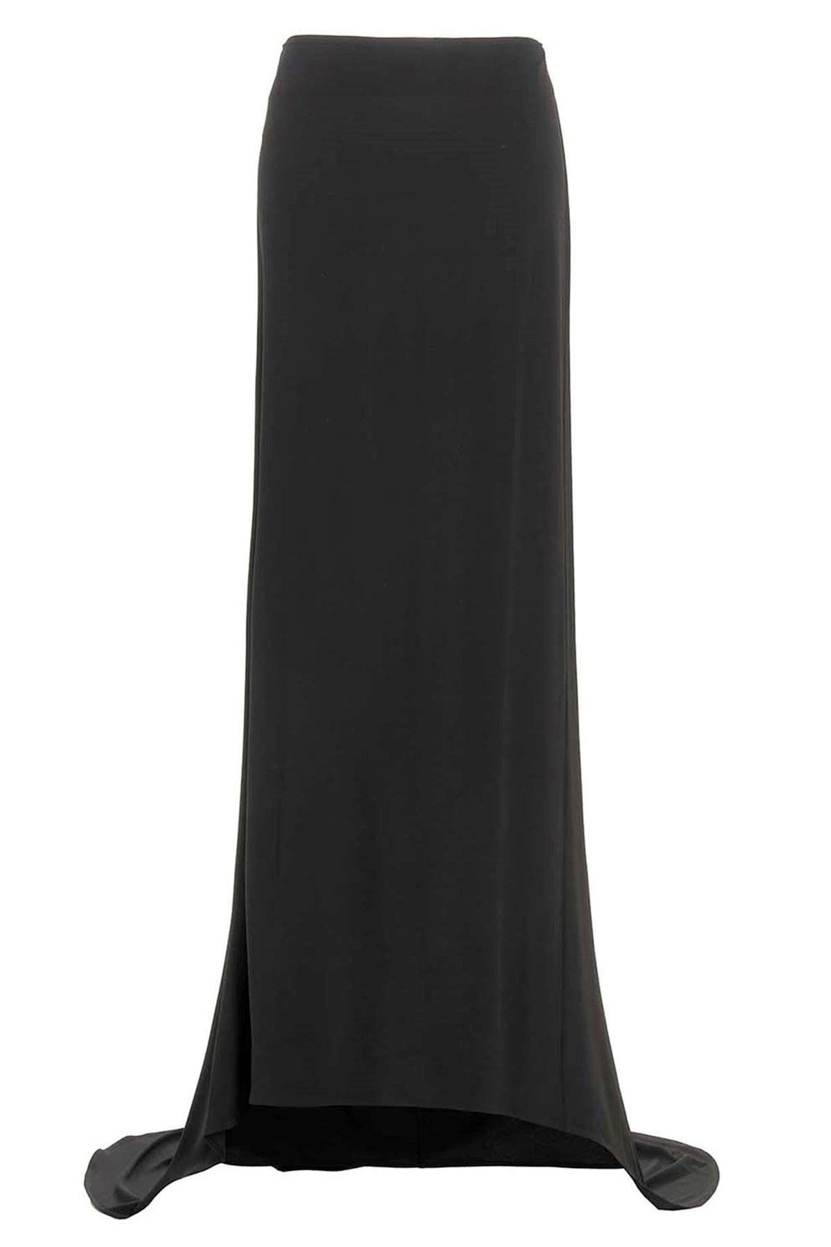 asymmetric long skirt in a stretch fabric