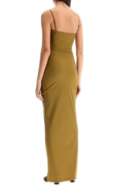 maxi lycra dress with u-neckline