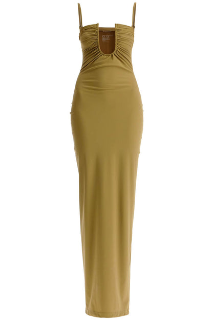 maxi lycra dress with u-neckline