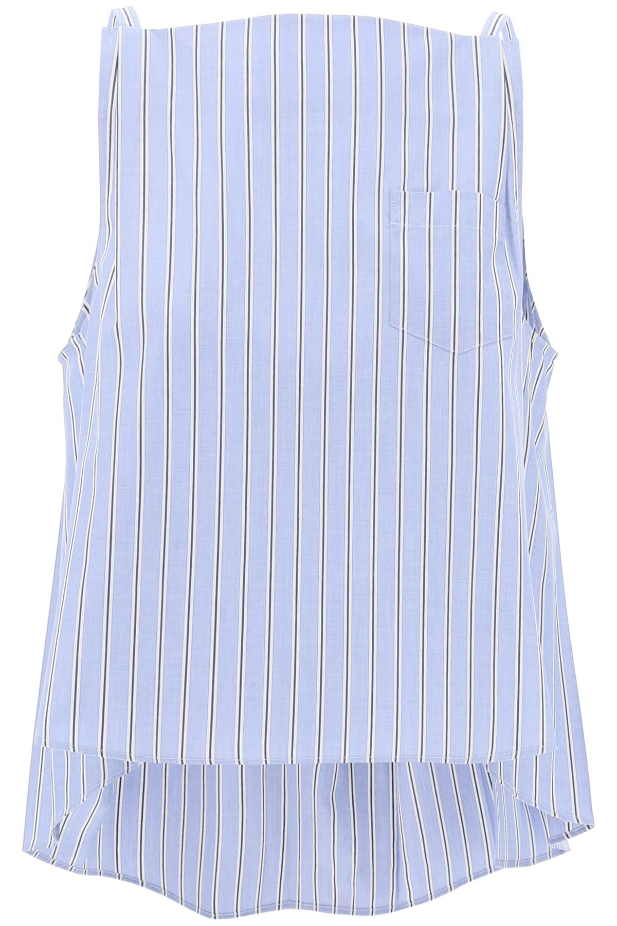 striped sleeveless top in poplin