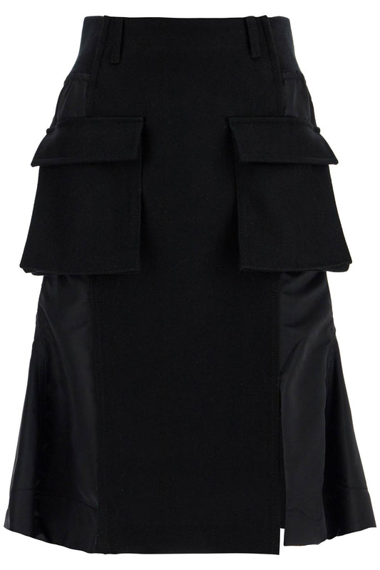 'hybrid nylon and wool skirt'