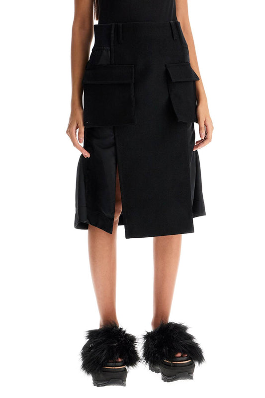 'hybrid nylon and wool skirt'