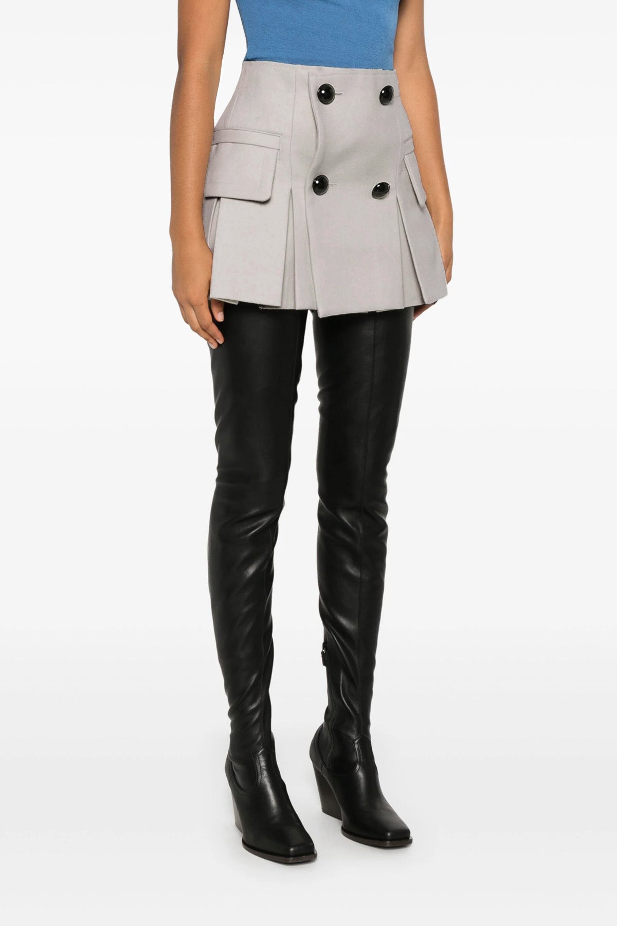 melton wool skort