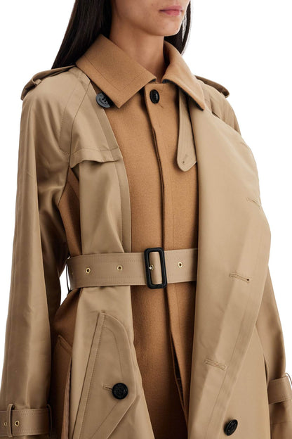 hybrid coat in gabardine and