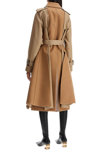 hybrid coat in gabardine and