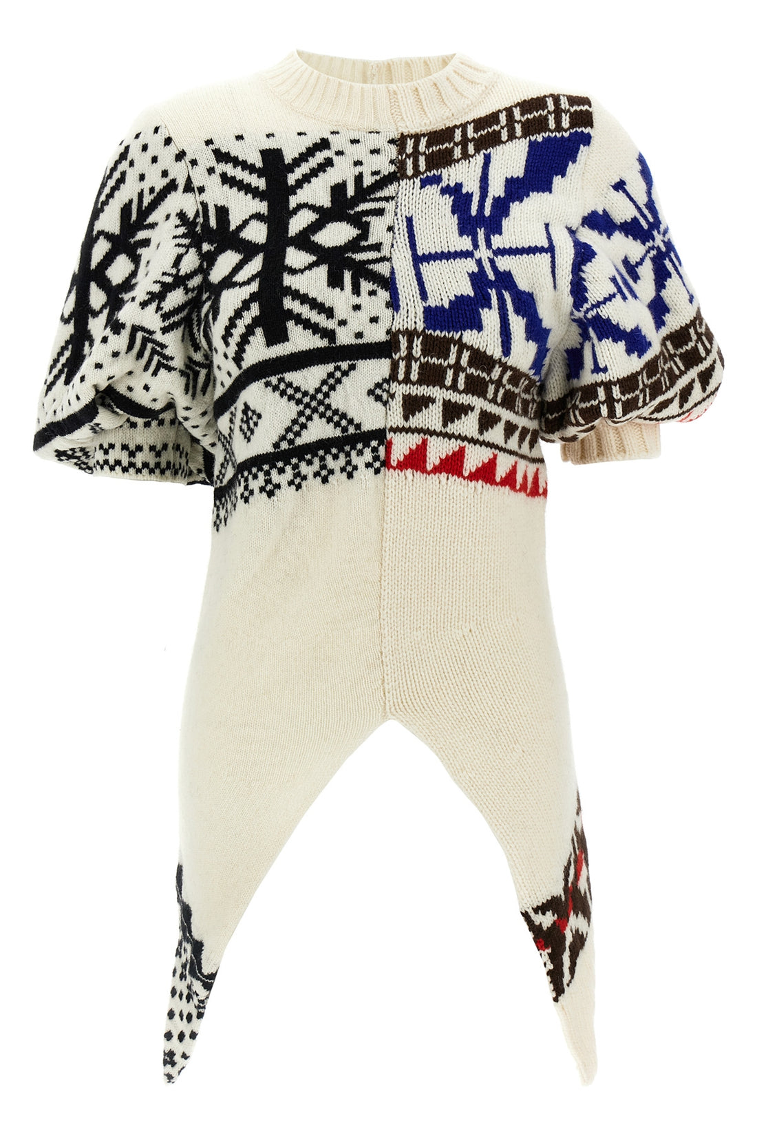 SACAI 3 jacquard sweater in wool blend