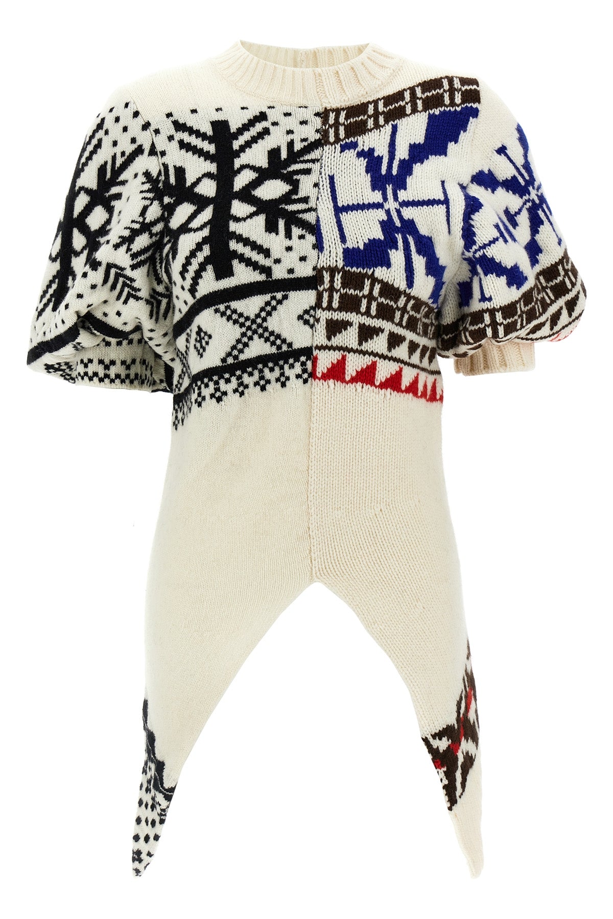 jacquard sweater in wool blend